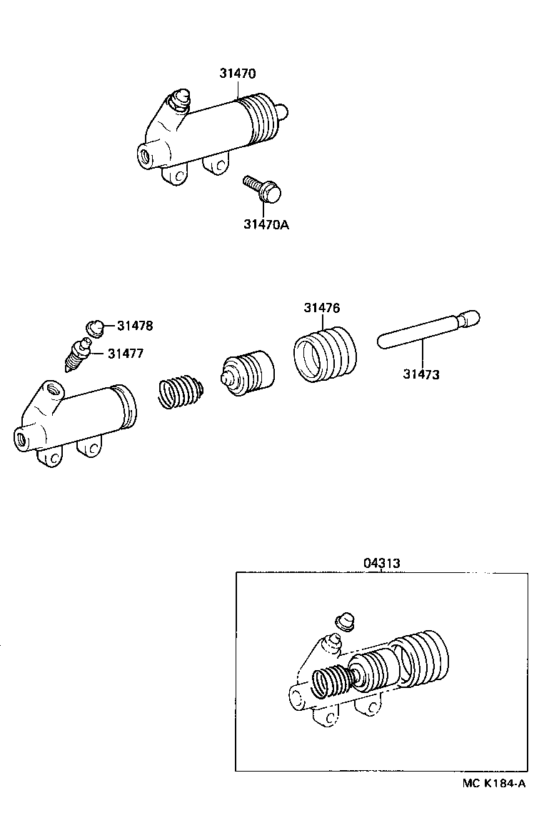 31470-60180 CYLINDER ASSY, CLUTCH RELEASE product image