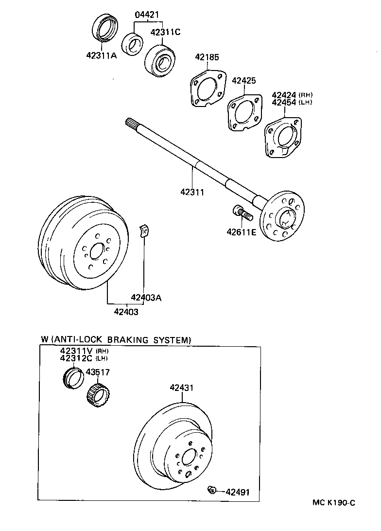 Toyota 90369-35073 BEARING (FOR REAR AXLE SHAFT)