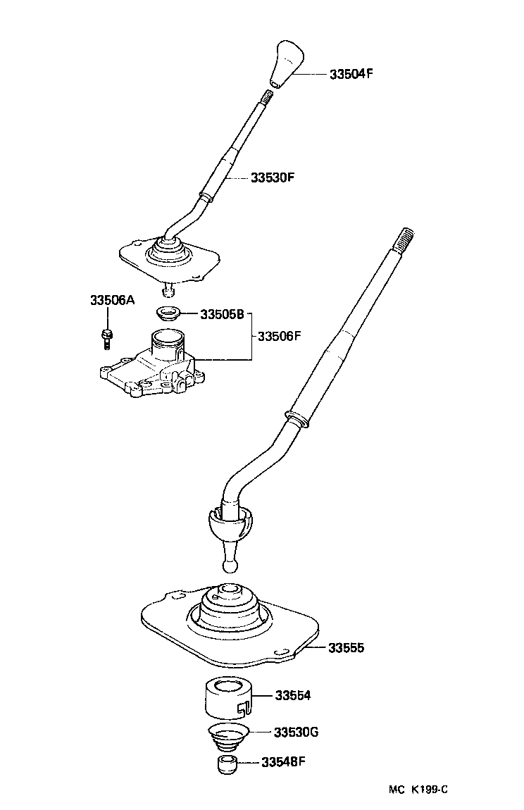 33530-60190 LEVER ASSY, SHIFT (FOR FLOOR SHIFT) product image