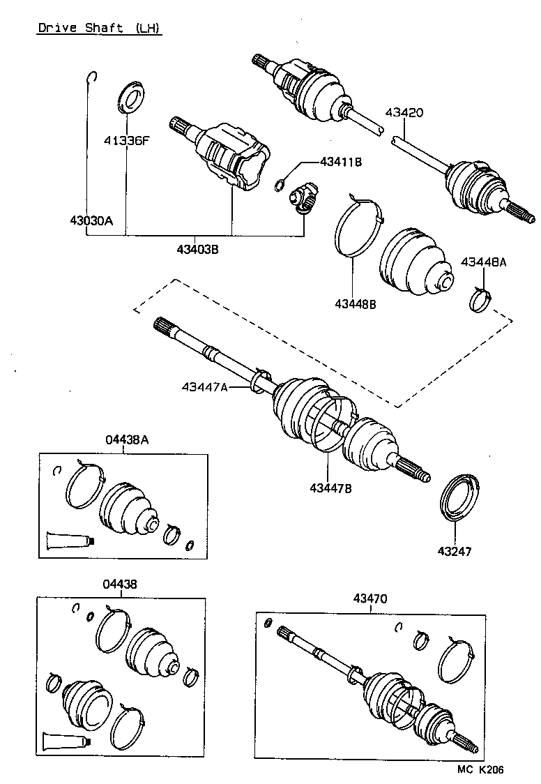 04438-10070 BOOT KIT, FRONT DRIVE SHAFT INBOARD JOINT product image