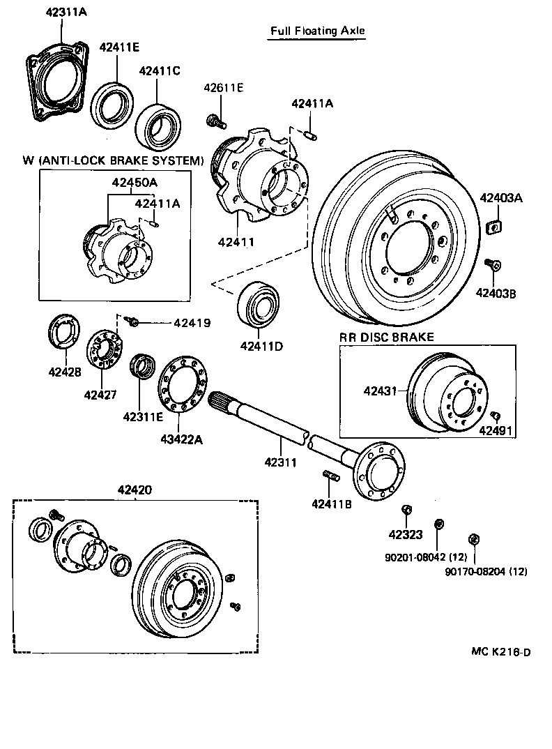 42410-69015 HUB, REAR AXLE product image