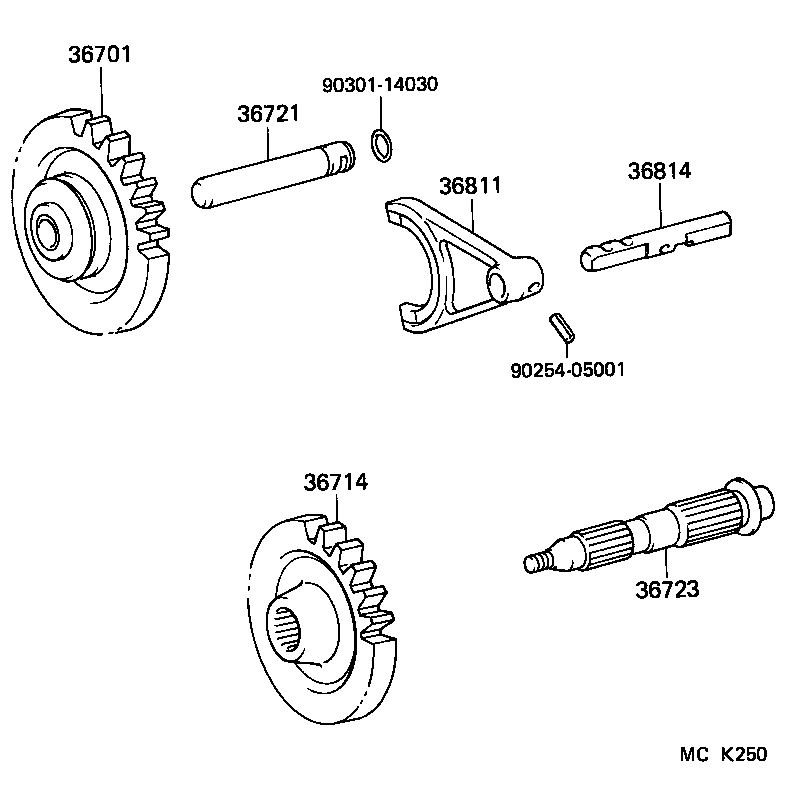 36723-60060 SHAFT, POWER TAKE-OFF OUTPUT, NO.1 product image