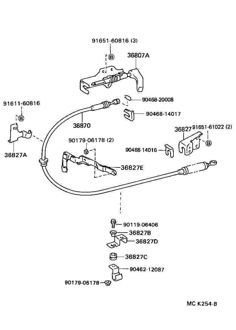 36827-60030 BRACKET, POWER TAKE-OFF CABLE product image