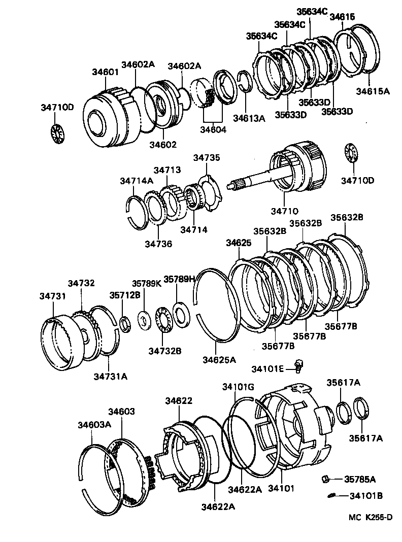 34604-60020 SPRING SUB-ASSY, OVERDRIVE CLUTCH RETURN product image