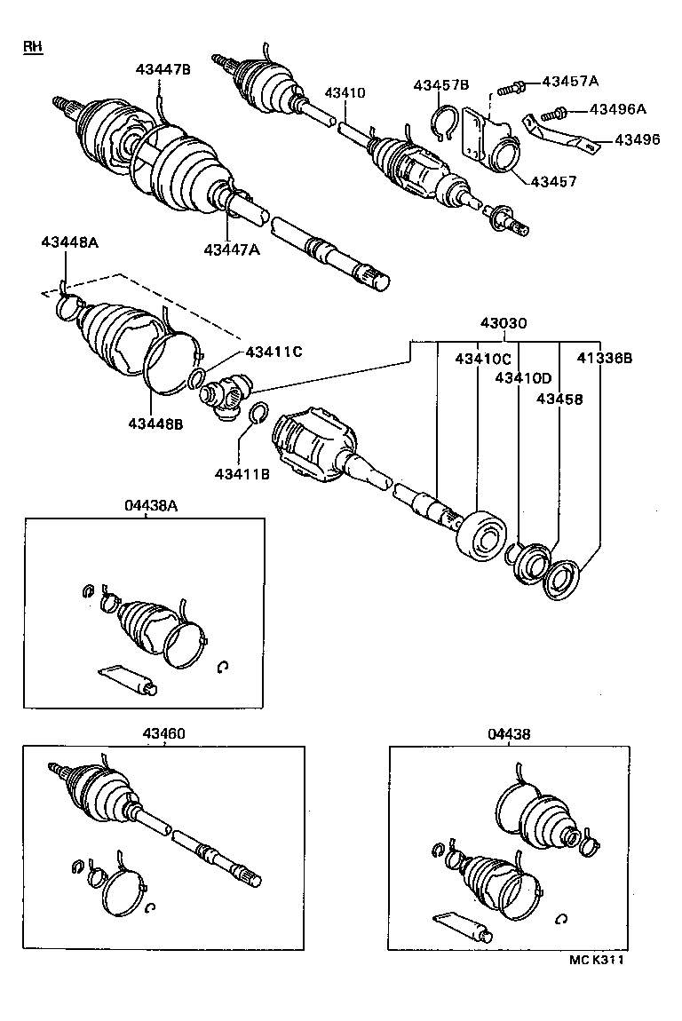 04438-32120 BOOT KIT, FRONT DRIVE SHAFT product image