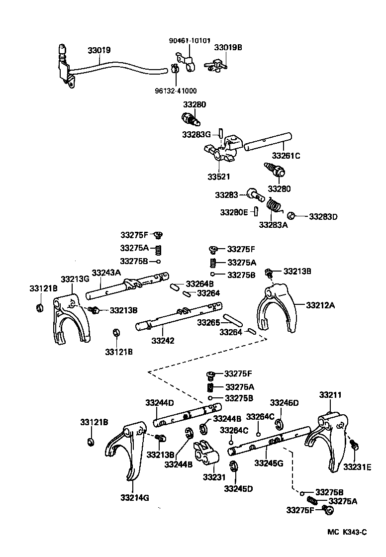 33261-60060 SHAFT, SHIFT & SELECT LEVER product image