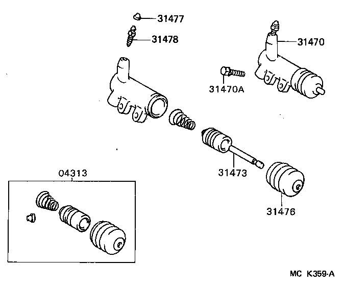 31470-18010 CYLINDER ASSY, CLUTCH RELEASE product image