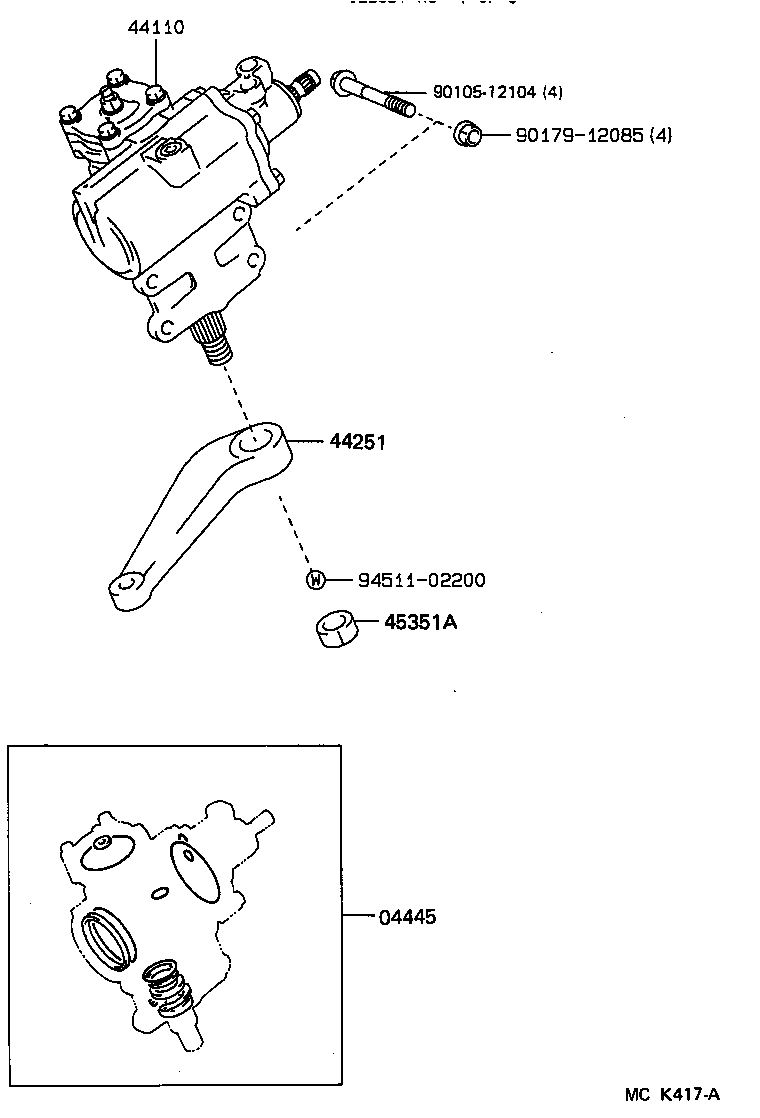 45450-69185 ROD ASSY, STEERING RELAY product image