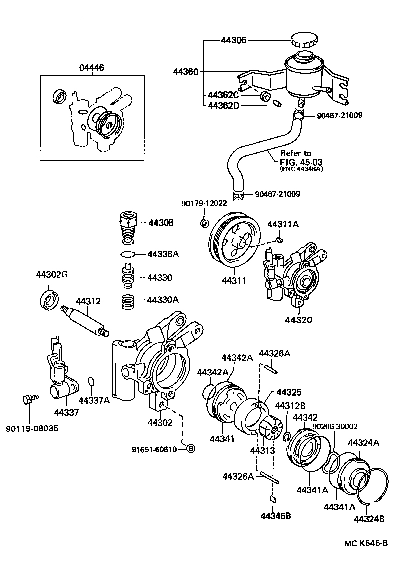 44360-18010 RESERVOIR ASSY, VANE PUMP OIL product image