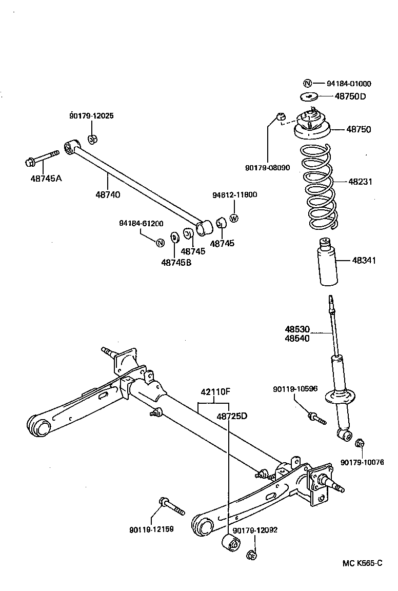 48725-10020 BUSH, REAR SUSPENSION ARM, NO.3 product image