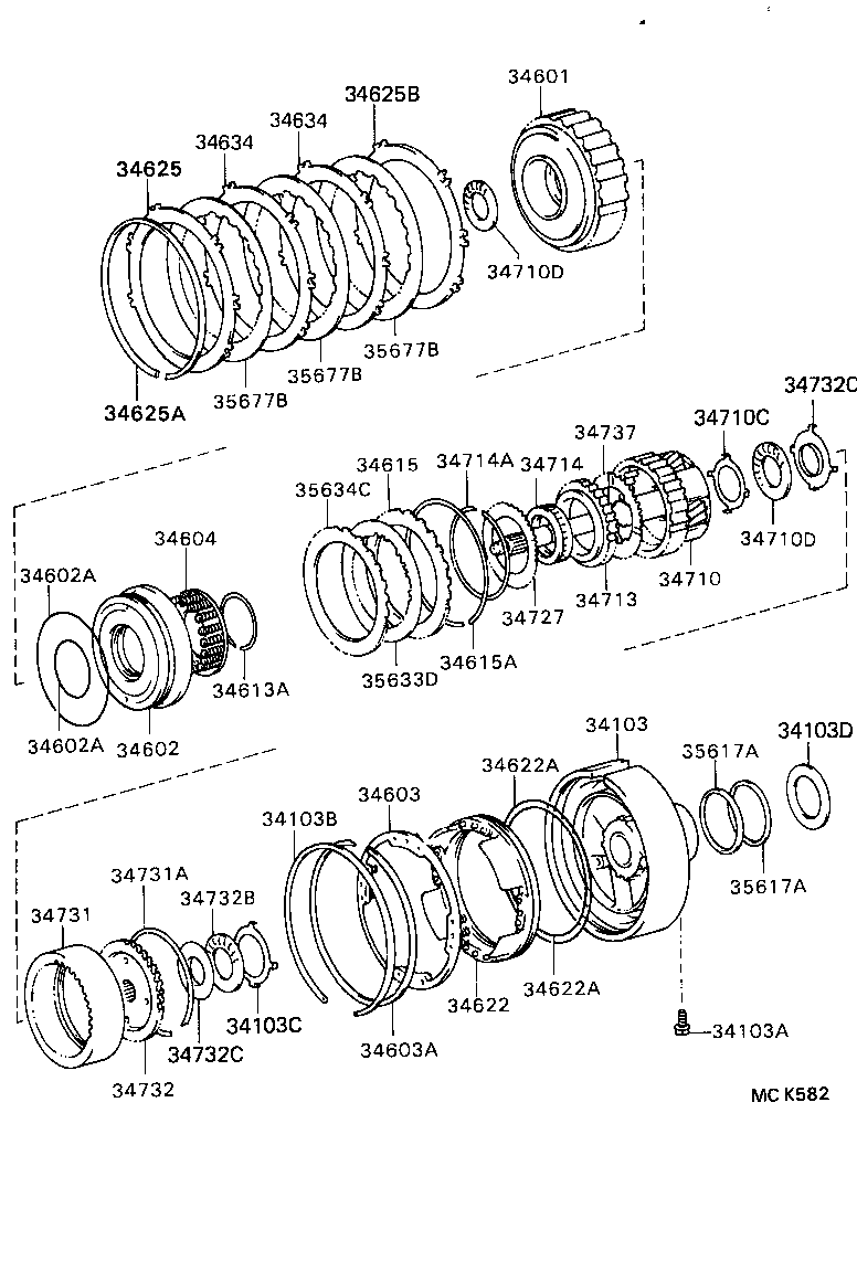 34602-50010 PISTON SUB-ASSY, OVERDRIVE DIRECT CLUTCH product image