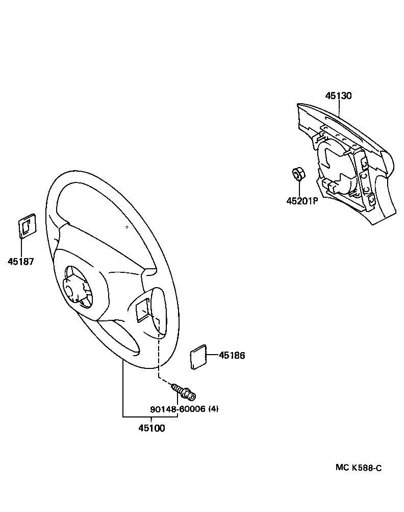 45100-14511 WHEEL ASSY, STEERING product image