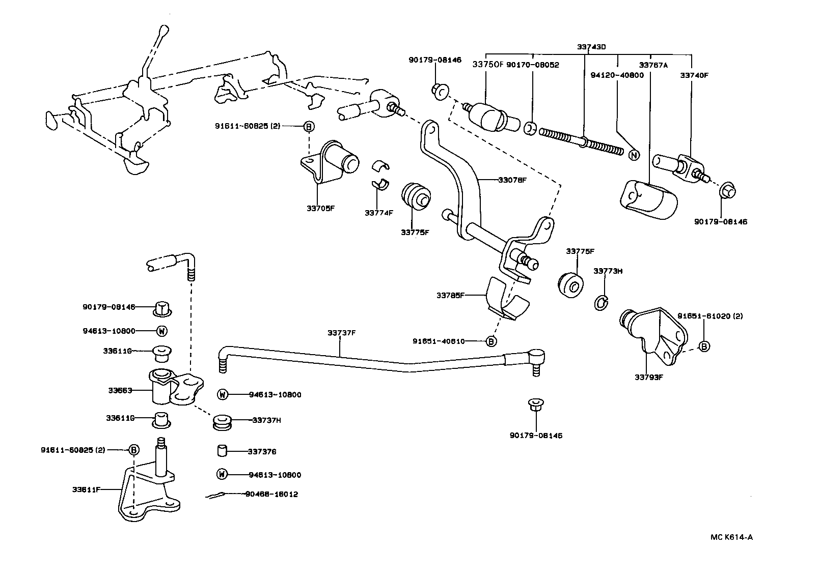 33078-36150 SHAFT SUB-ASSY, CROSS, NO.2(FOR FLOOR SHIFT) product image