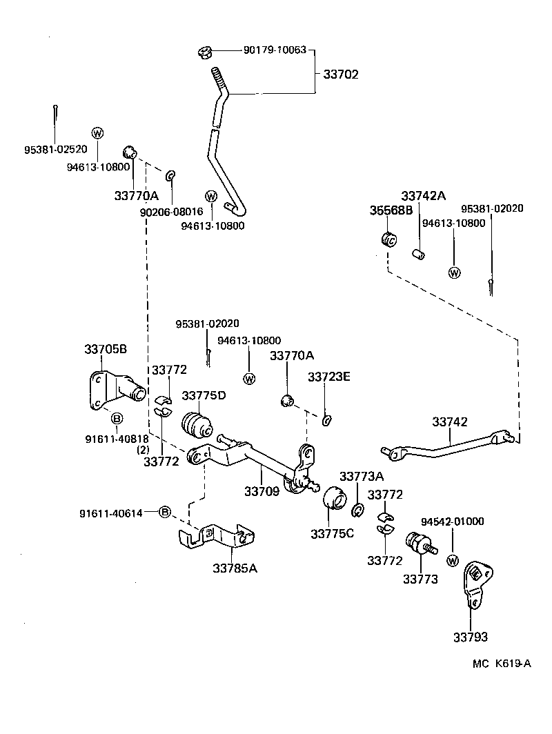 33501-30530 SHAFT SUB-ASSY, CONTROL (FOR COLUMN SHIFT) product image