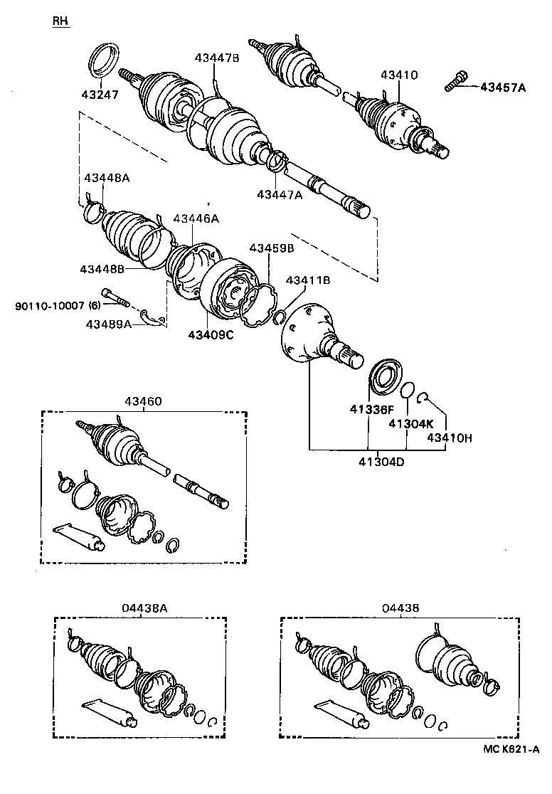 Toyota 90105-10202 BOLT (FOR DRIVE SHAFT BEARING BRACKET SETTING NO.1)