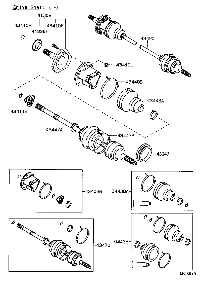 43410-20110 SHAFT ASSY, FRONT DRIVE, RH product image