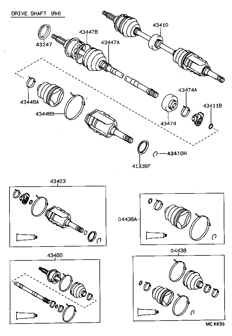 43410-20110 SHAFT ASSY, FRONT DRIVE, RH product image