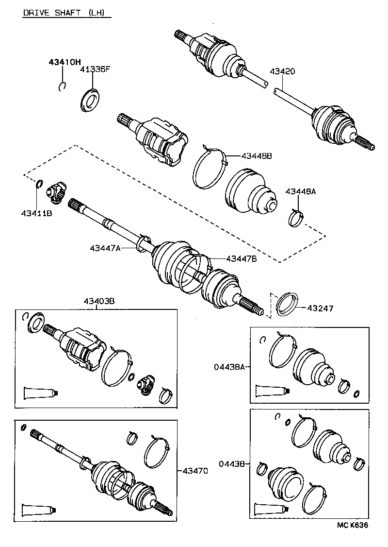 43410-20110 SHAFT ASSY, FRONT DRIVE, RH product image