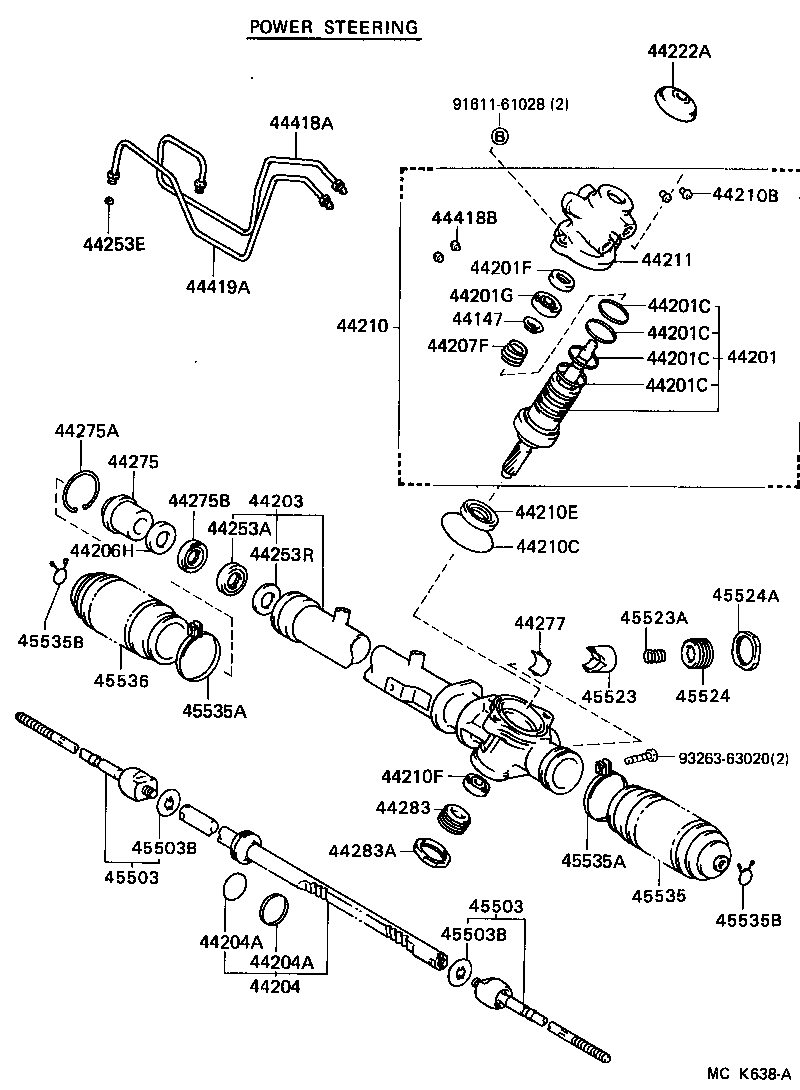 Toyota 45515-20090 BRACKET, STEERING RACK HOUSING, NO.2