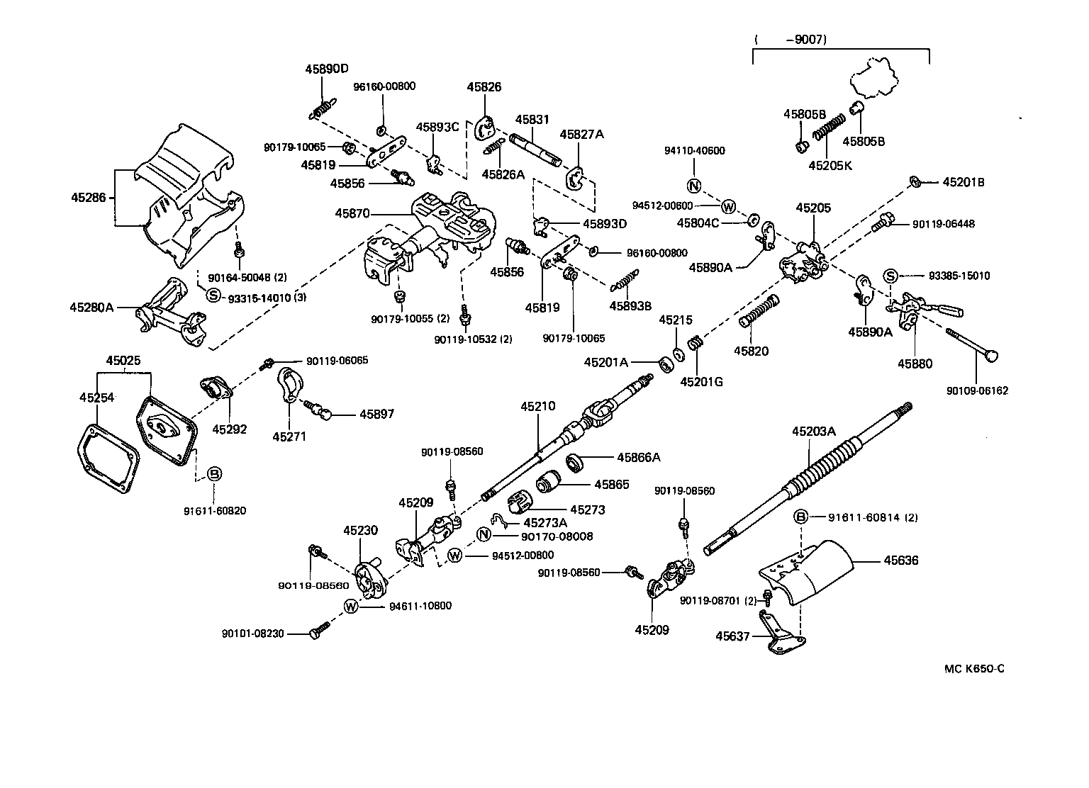 45205-60150 TUBE SUB-ASSY, STEERING COLUMN product image