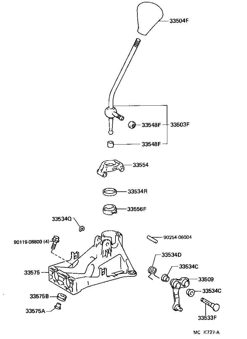 33530-18010 LEVER ASSY, SHIFT (FOR FLOOR SHIFT) product image