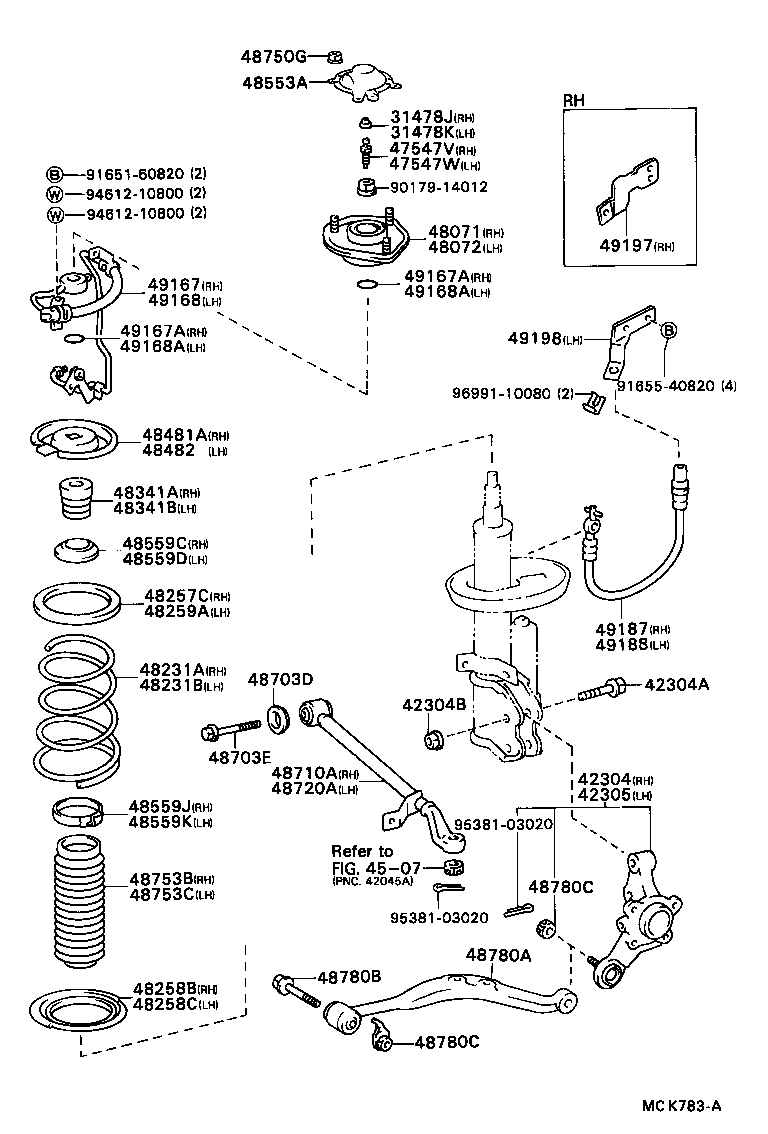 48231-20830 SPRING, COIL, REAR RH product image