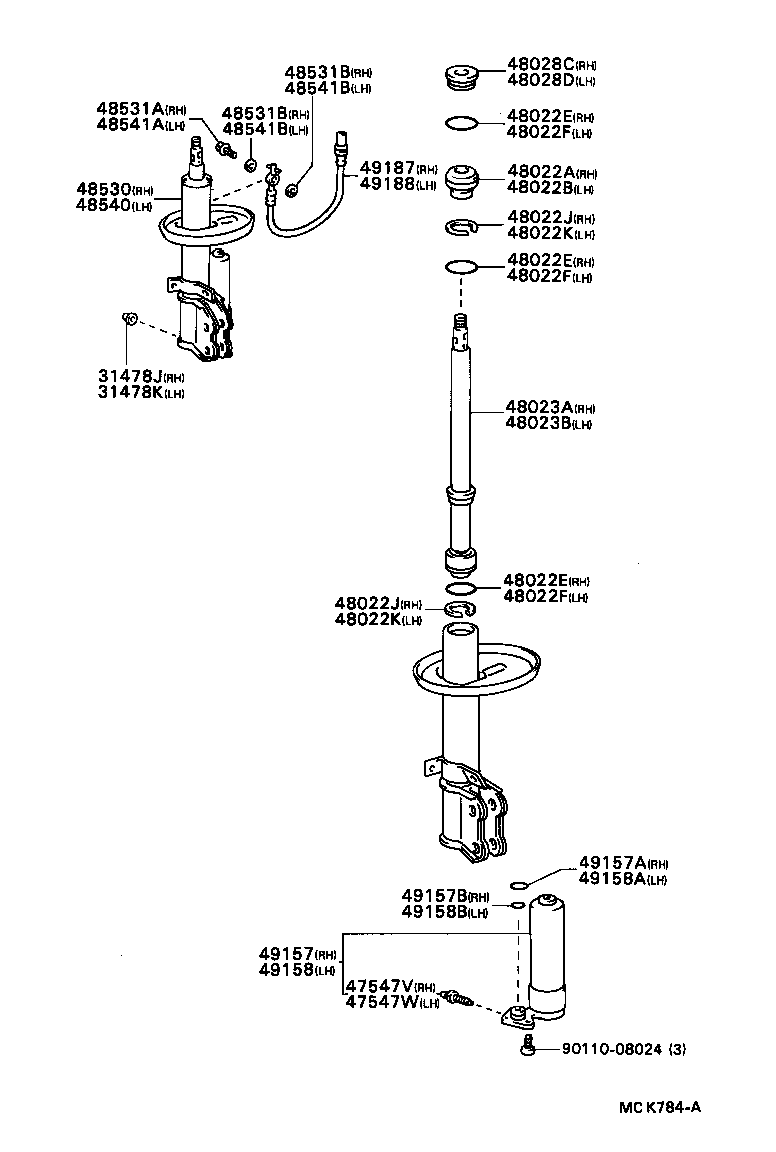 48231-20830 SPRING, COIL, REAR RH product image