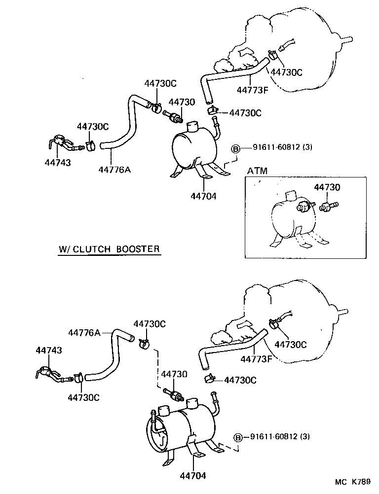 04443-60350 BOOSTER KIT, BRAKE product image