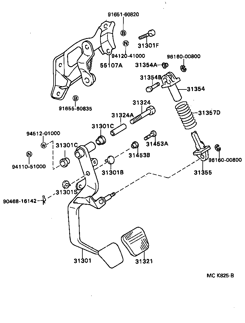 31301-32130 PEDAL SUB-ASSY, CLUTCH product image