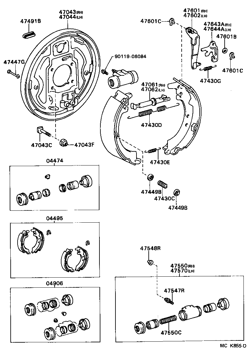 04497-22041 SHOE KIT, REAR BRAKE product image
