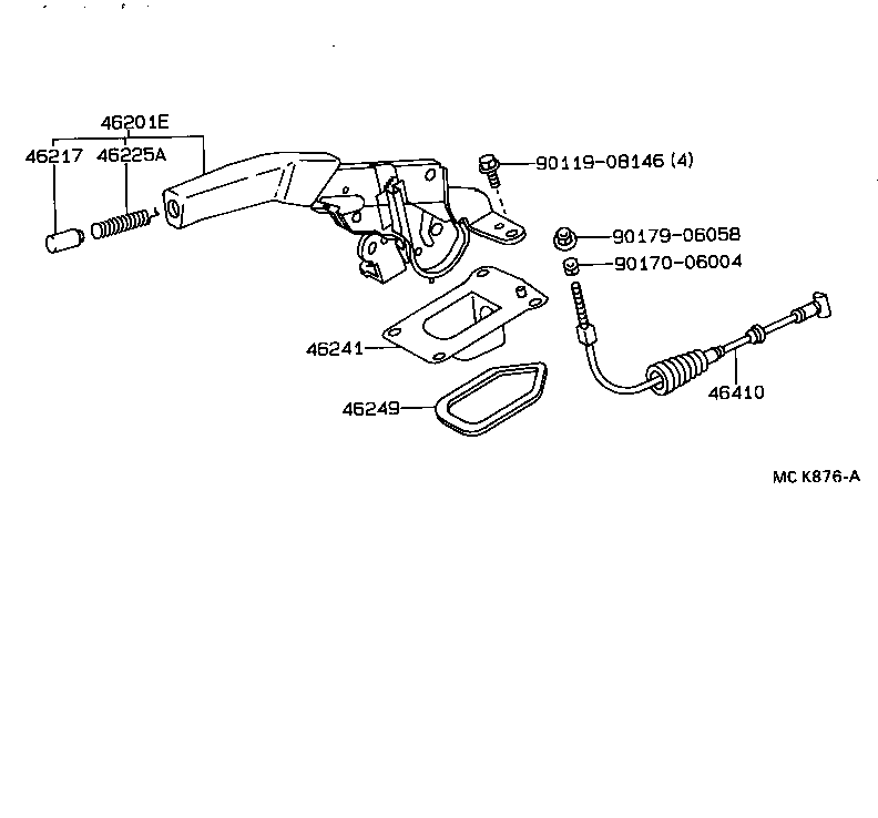 46439-32030 INSULATOR, PARKING BRAKE CABLE HEAT product image
