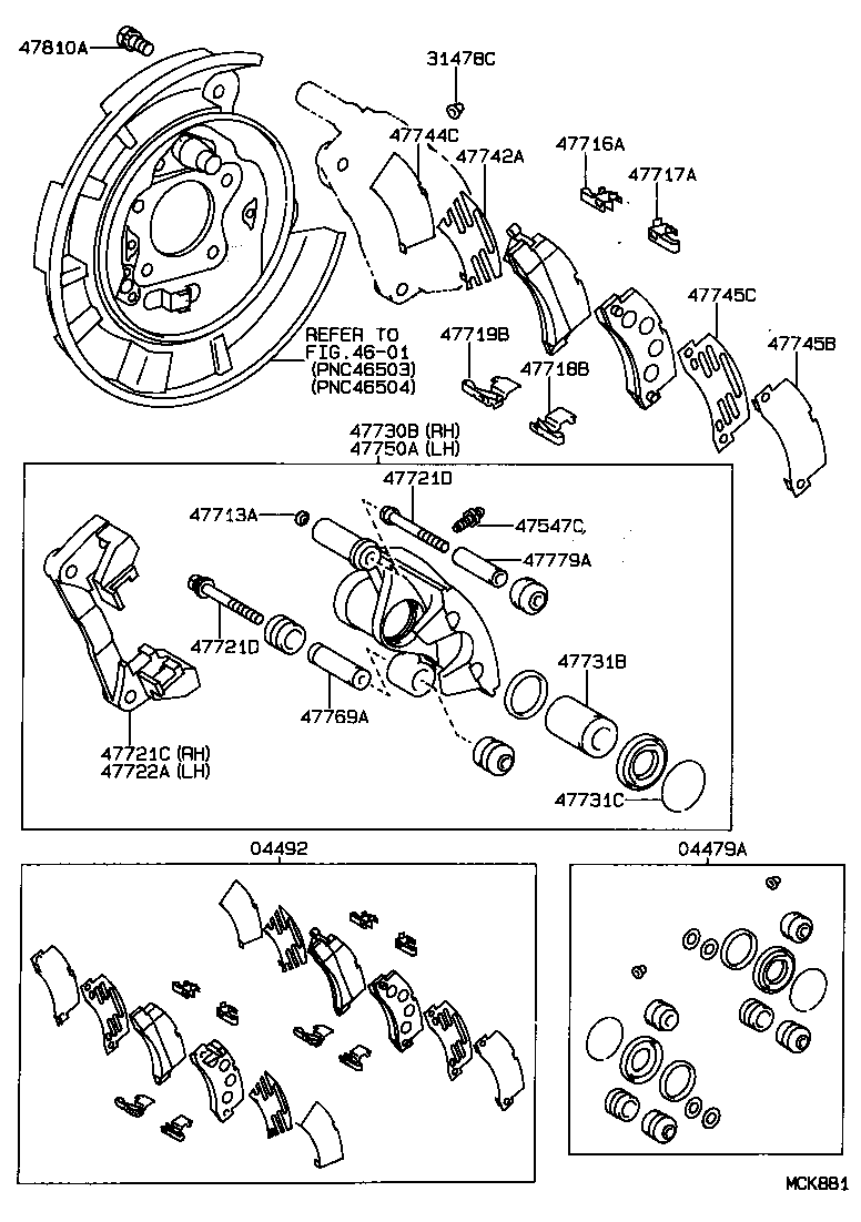 47730-32140 CYLINDER ASSY, REAR DISC BRAKE, RH product image