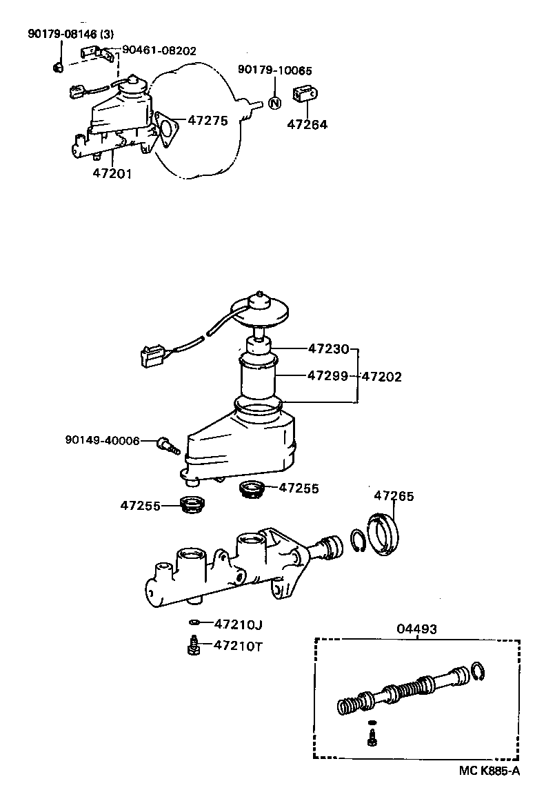 47201-32241 CYLINDER SUB-ASSY, BRAKE MASTER product image