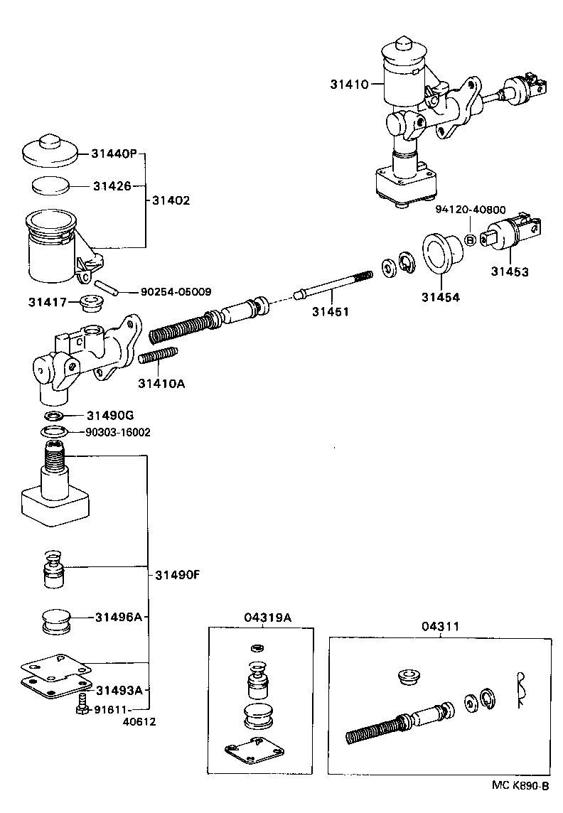 31404-32010 CLEVIS, CLUTCH MASTER CYLINDER PUSH ROD product image