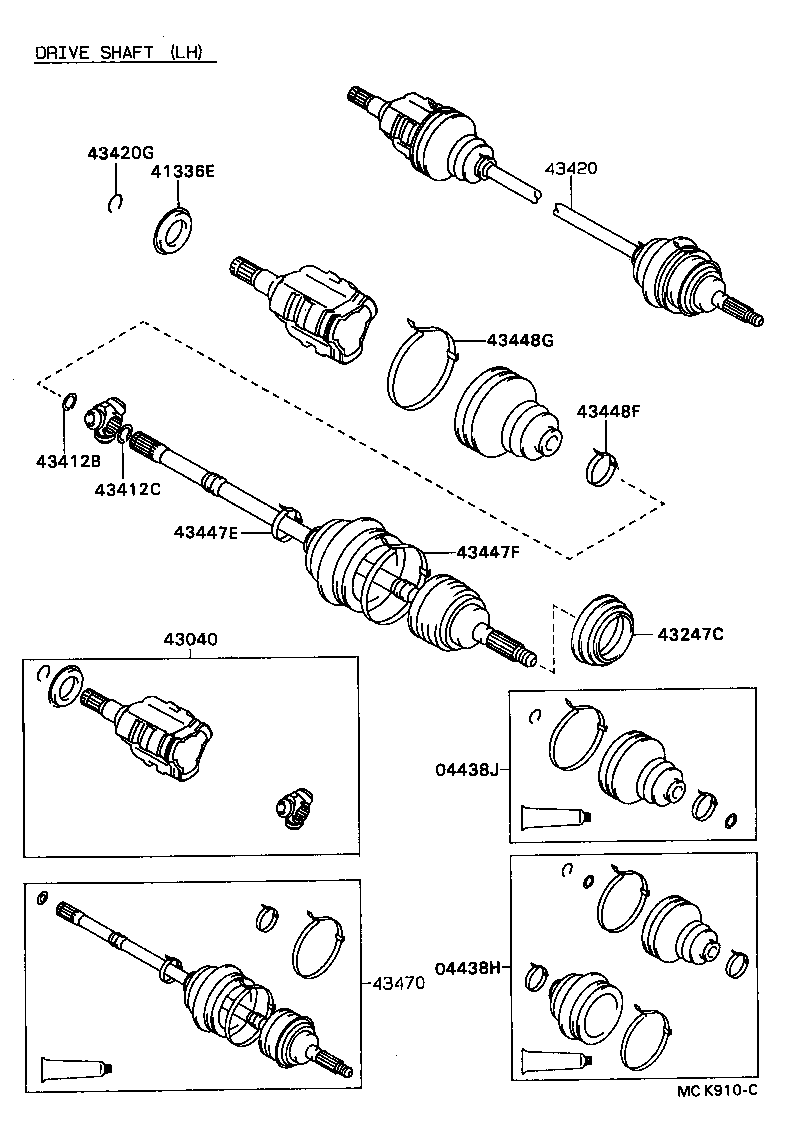 04438-32150 BOOT KIT, FRONT DRIVE SHAFT, IN & OUTBOARD, RH product image