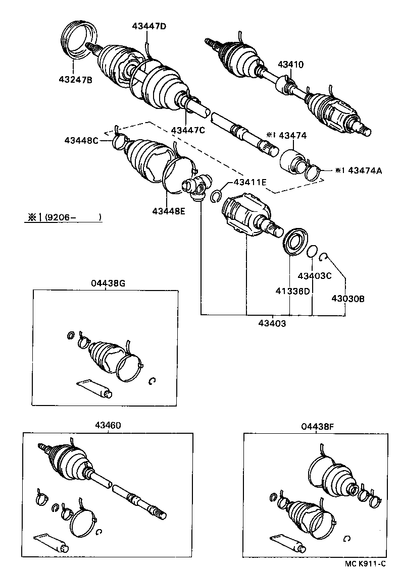 04438-32150 BOOT KIT, FRONT DRIVE SHAFT, IN & OUTBOARD, RH product image