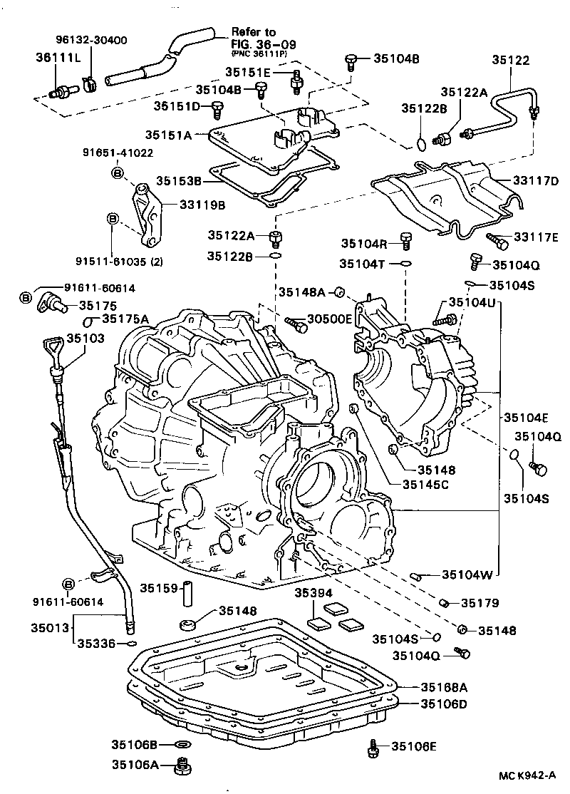 35013-32130 TUBE SUB-ASSY, TRANSMISSION OIL FILLER product image