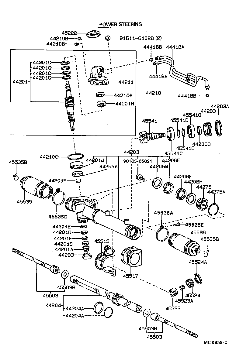 44250-32230 GEAR ASSY, POWER STEERING(FOR RACK & PINION) product image
