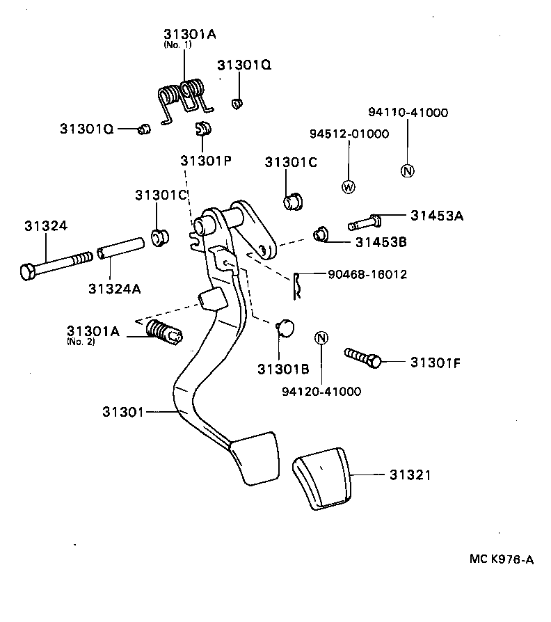 31310-35040 PEDAL SUB-ASSY, CLUTCH product image