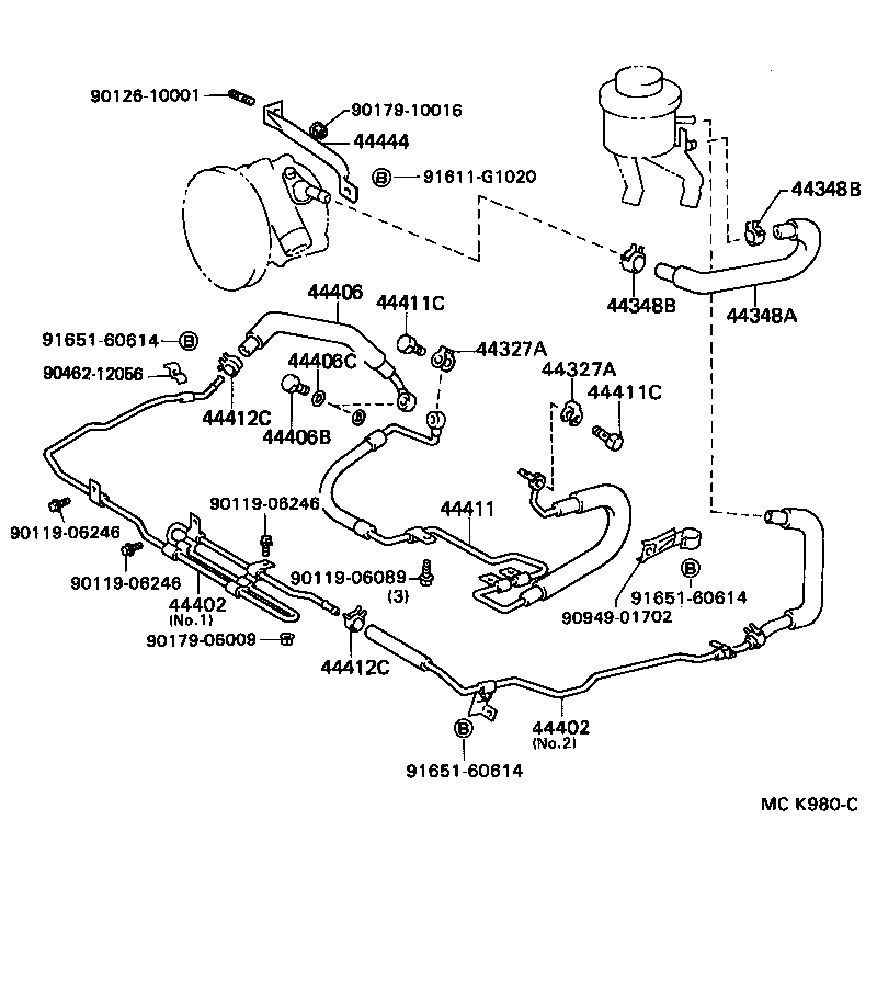 44348-14110 HOSE, OIL RESERVOIR TO PUMP, NO.1 product image