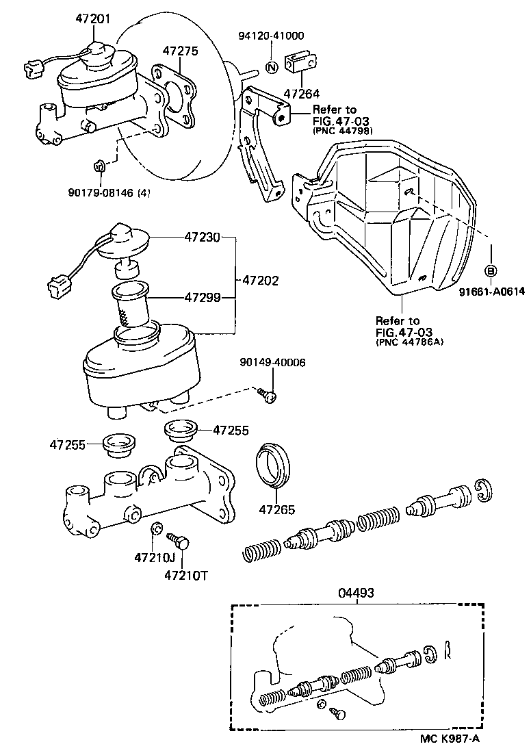 47201-14680 CYLINDER SUB-ASSY, BRAKE MASTER product image