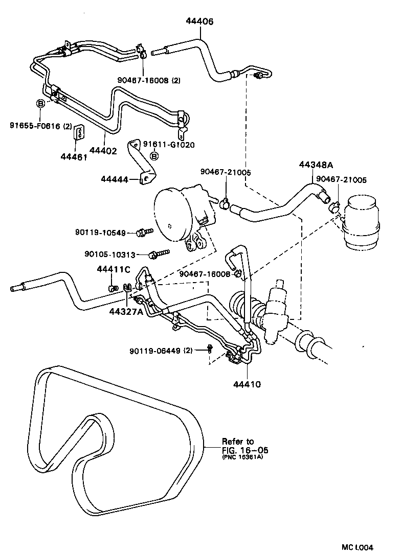 44381-22010 BRACKET, POWER STEERING IDLE PULLEY product image