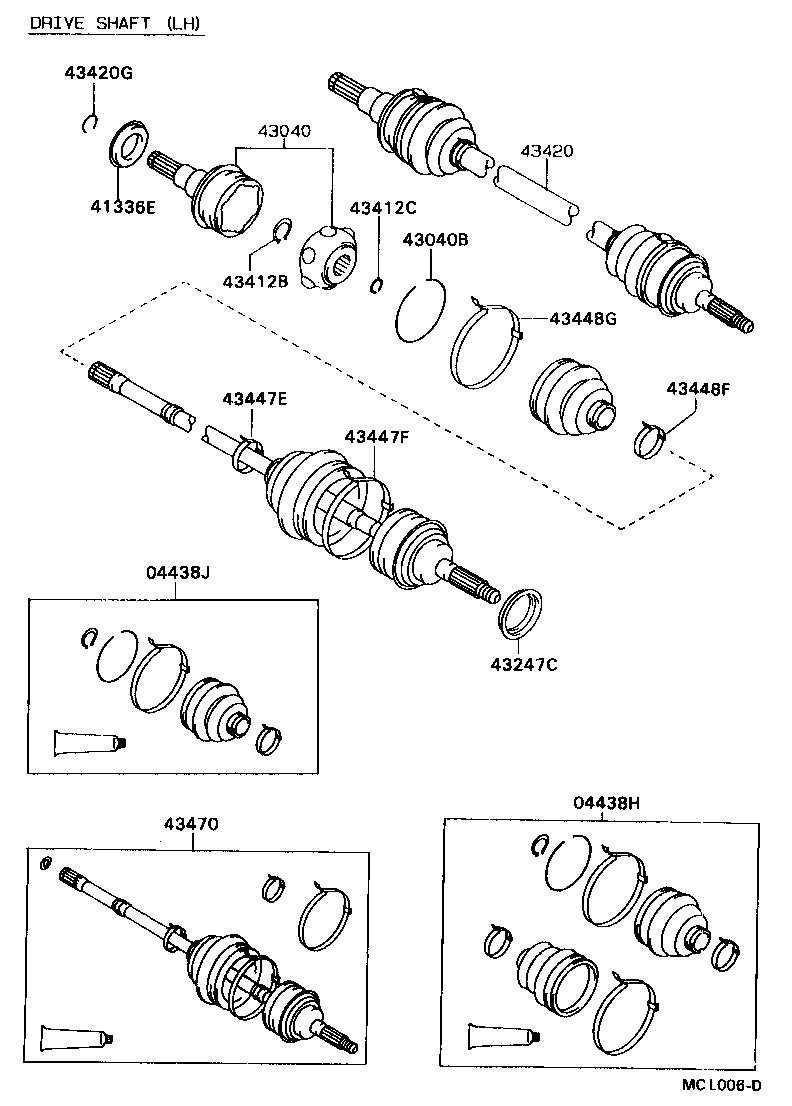 04438-32150 BOOT KIT, FRONT DRIVE SHAFT, IN & OUTBOARD, RH product image
