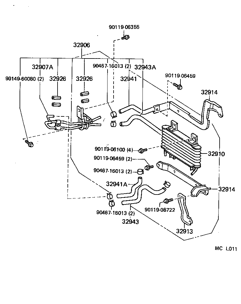 32941-60120 HOSE, OIL COOLER INLET, NO.1 product image