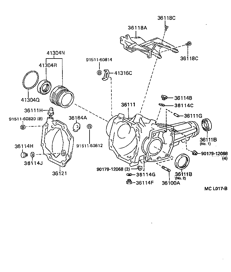 36121-16010 COVER, TRANSFER CASE, NO.1 product image