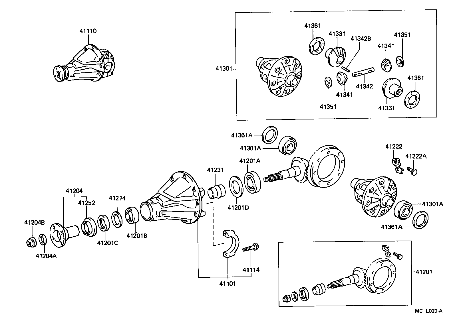 41101-16010 CARRIER SUB-ASSY, DIFFERENTIAL, REAR product image