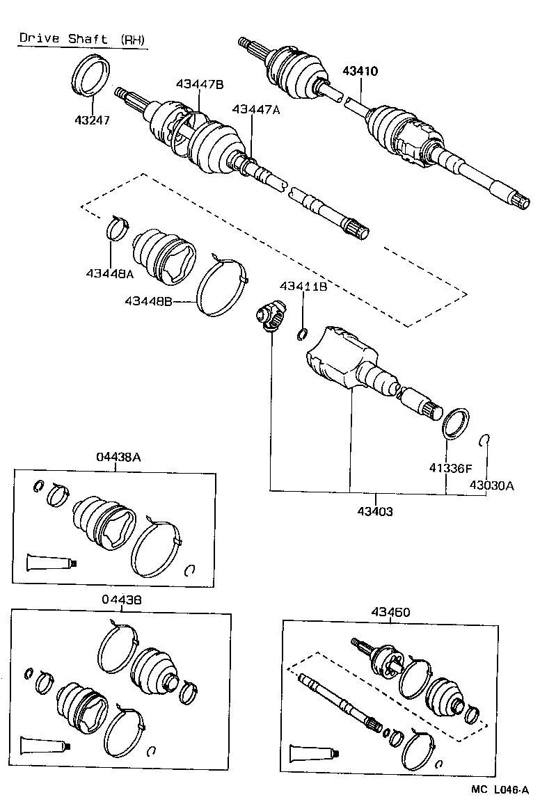 04438-10070 BOOT KIT, FRONT DRIVE SHAFT INBOARD JOINT product image