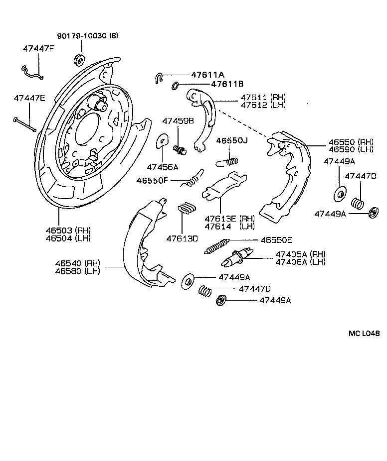 47449-32010 CUP, SHOE HOLD DOWN SPRING, NO.1(FOR PARKING BRAKE) product image