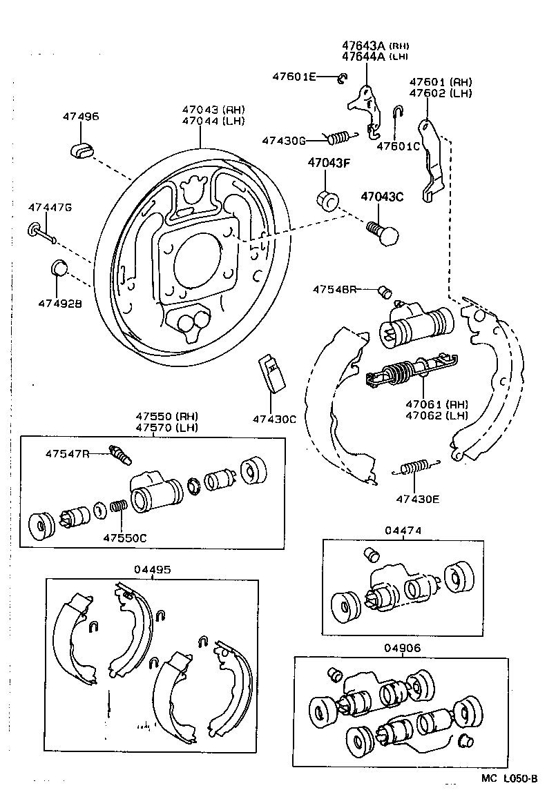 47550-10090 CYLINDER ASSY, REAR WHEEL BRAKE(FOR RH, FRONT OR UPPER) product image
