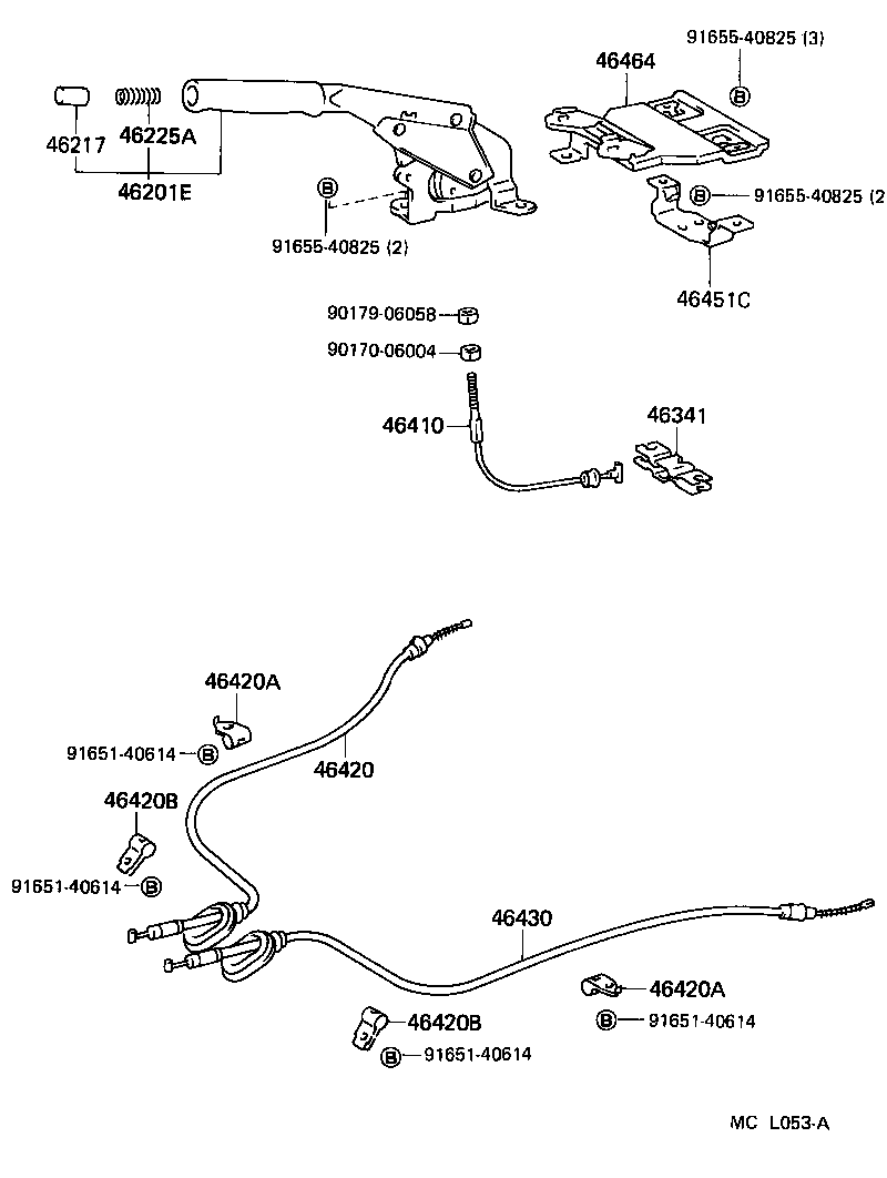46430-10160 CABLE ASSY, PARKING BRAKE, NO.3 product image